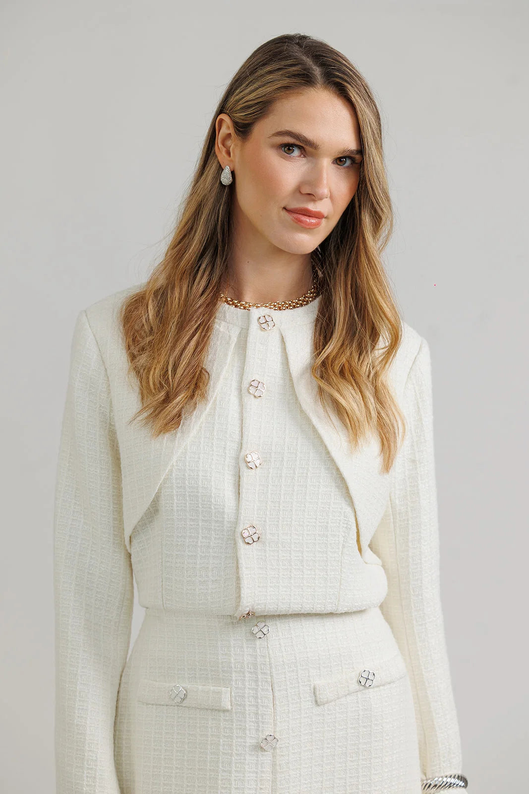 Cropped Wool Jacket – Cream