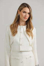 Cropped Wool Jacket – Cream