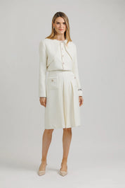Cropped Wool Jacket – Cream