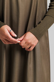 Pinstripe Buckle Slip Jumper - Olive