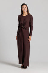 Draped Knot Maxi - Brown