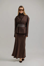 Cupro Soie Skirt- Brown