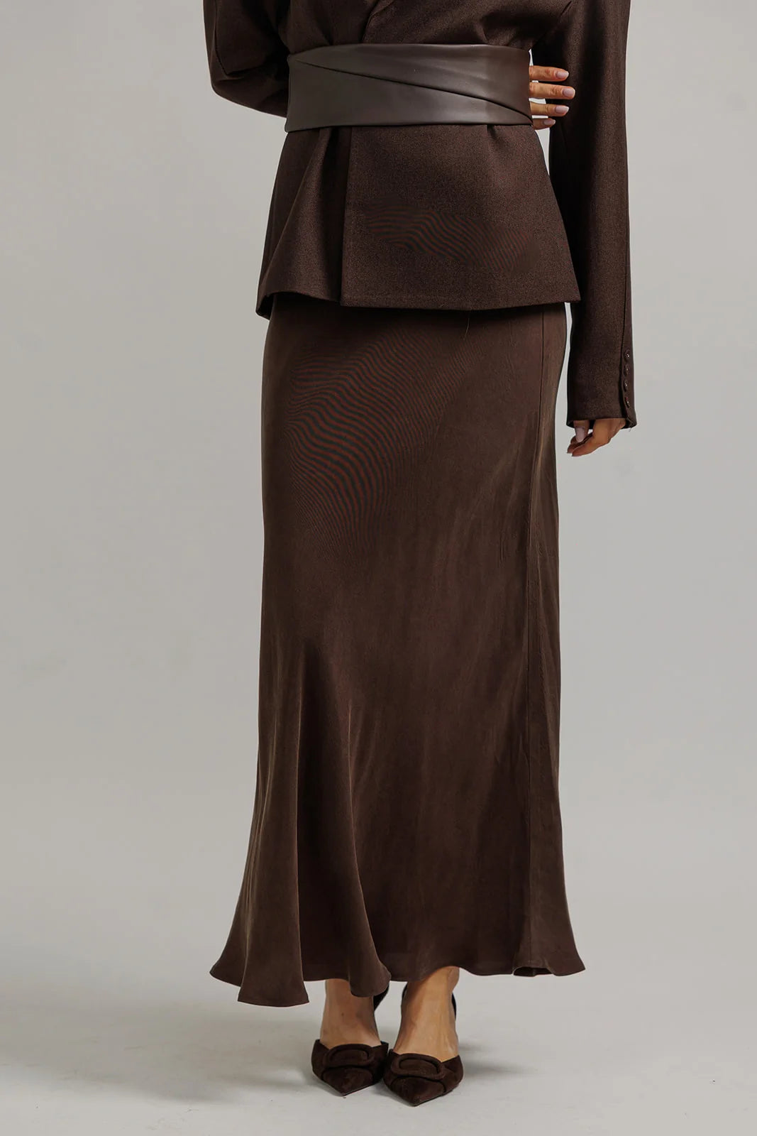 Cupro Soie Skirt- Brown