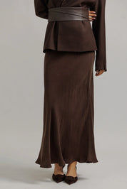 Cupro Soie Skirt- Brown