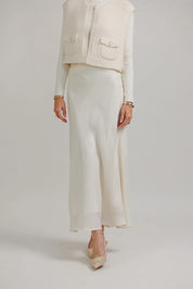 Cupro Soie Skirt- Cream