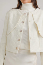 Cropped Wool Jacket – Cream