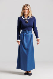 Pinstripe Midi - Blue