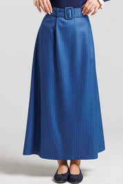 Pinstripe Midi - Blue