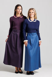 Pinstripe Midi - Plum