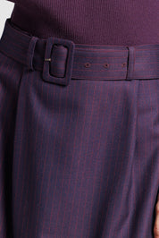Pinstripe Midi - Plum