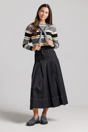 Striped Shrug Sweater - Grey