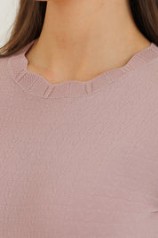Scalloped Ruffle Maxi Mauve