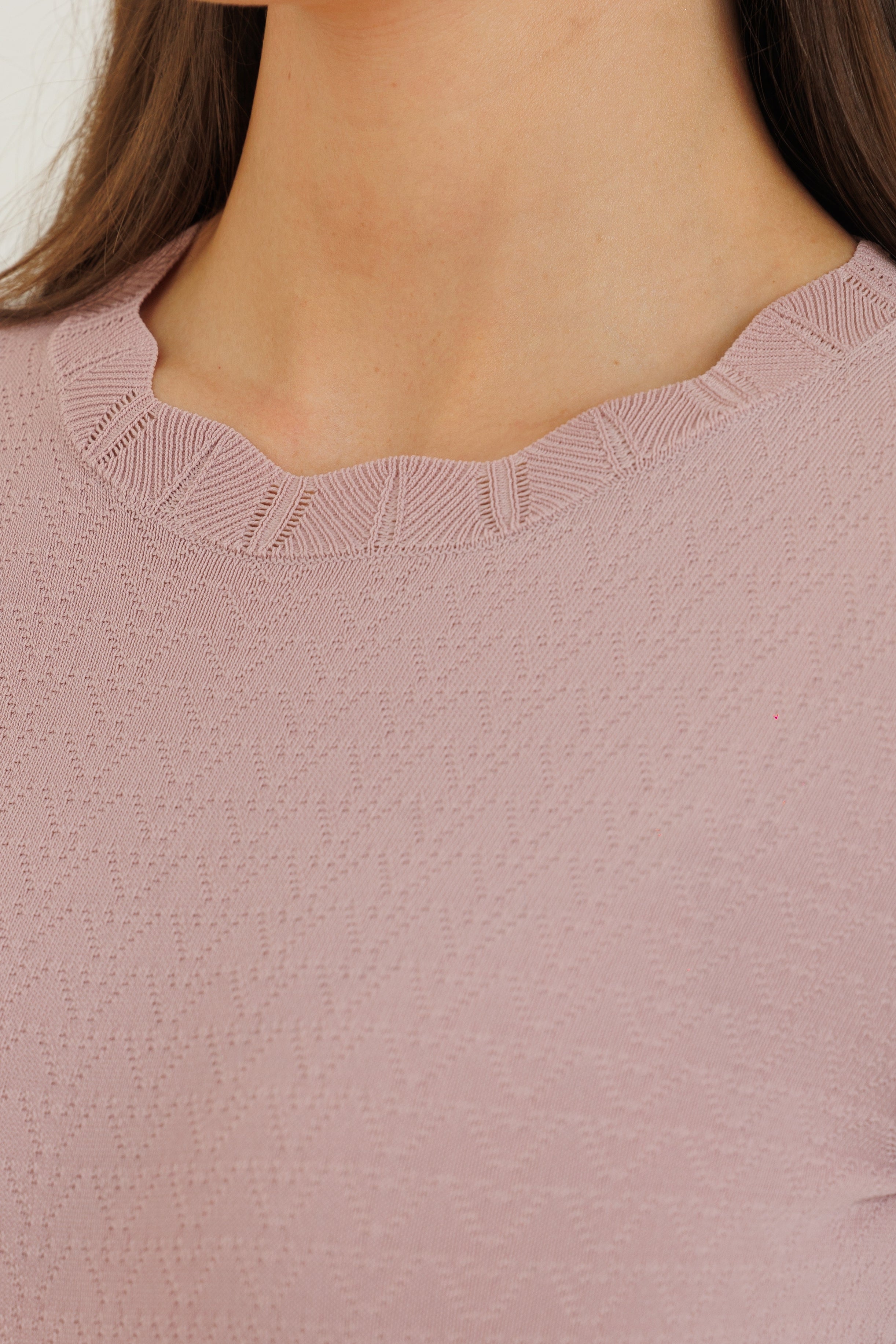 Scalloped Ruffle Maxi Mauve