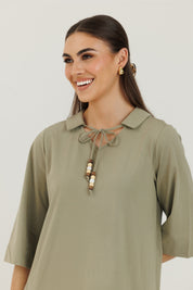 Cotton Charm Dress Sage Green