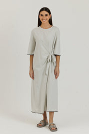 Cotton Stitch Dress Grey