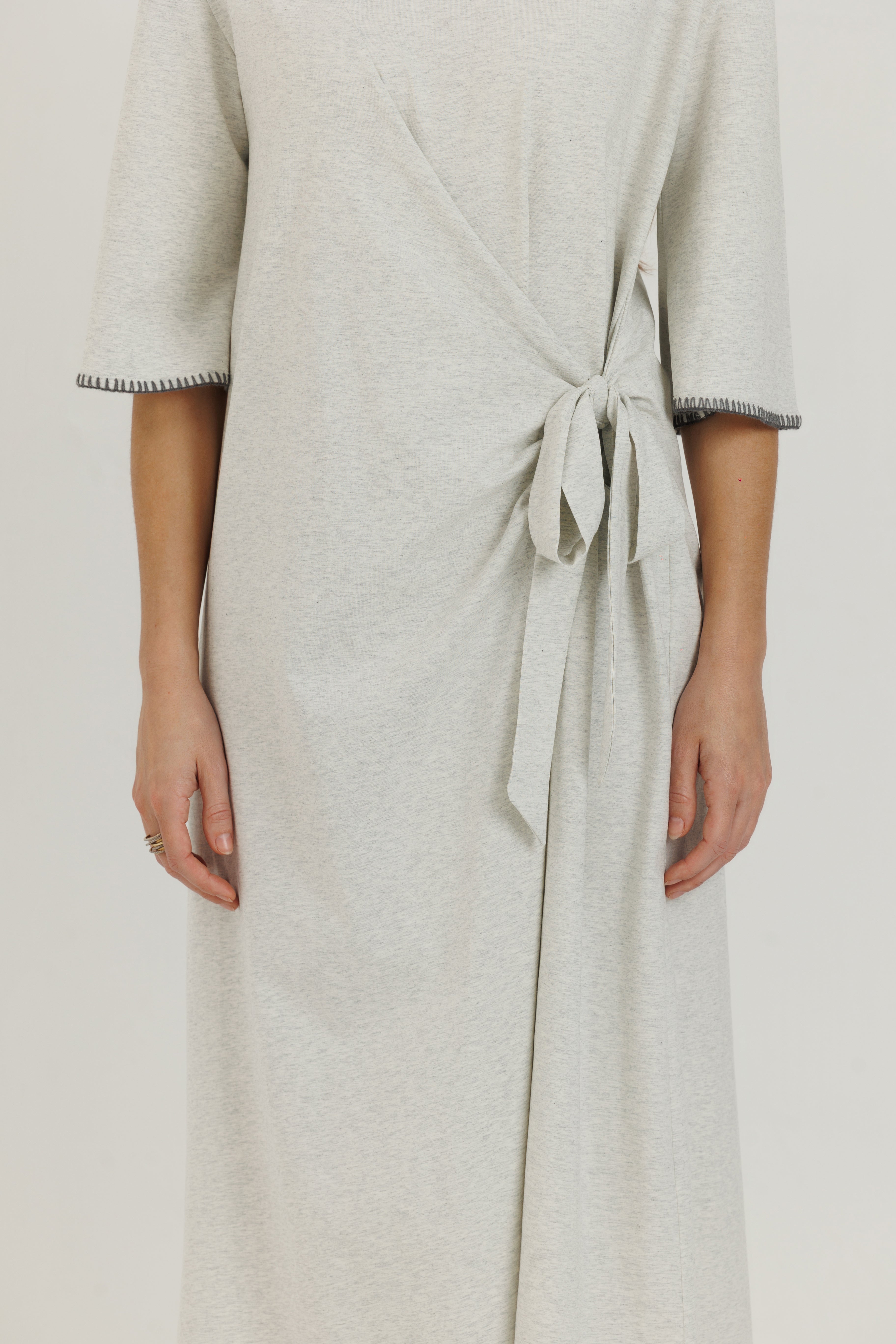 Cotton Stitch Dress Grey
