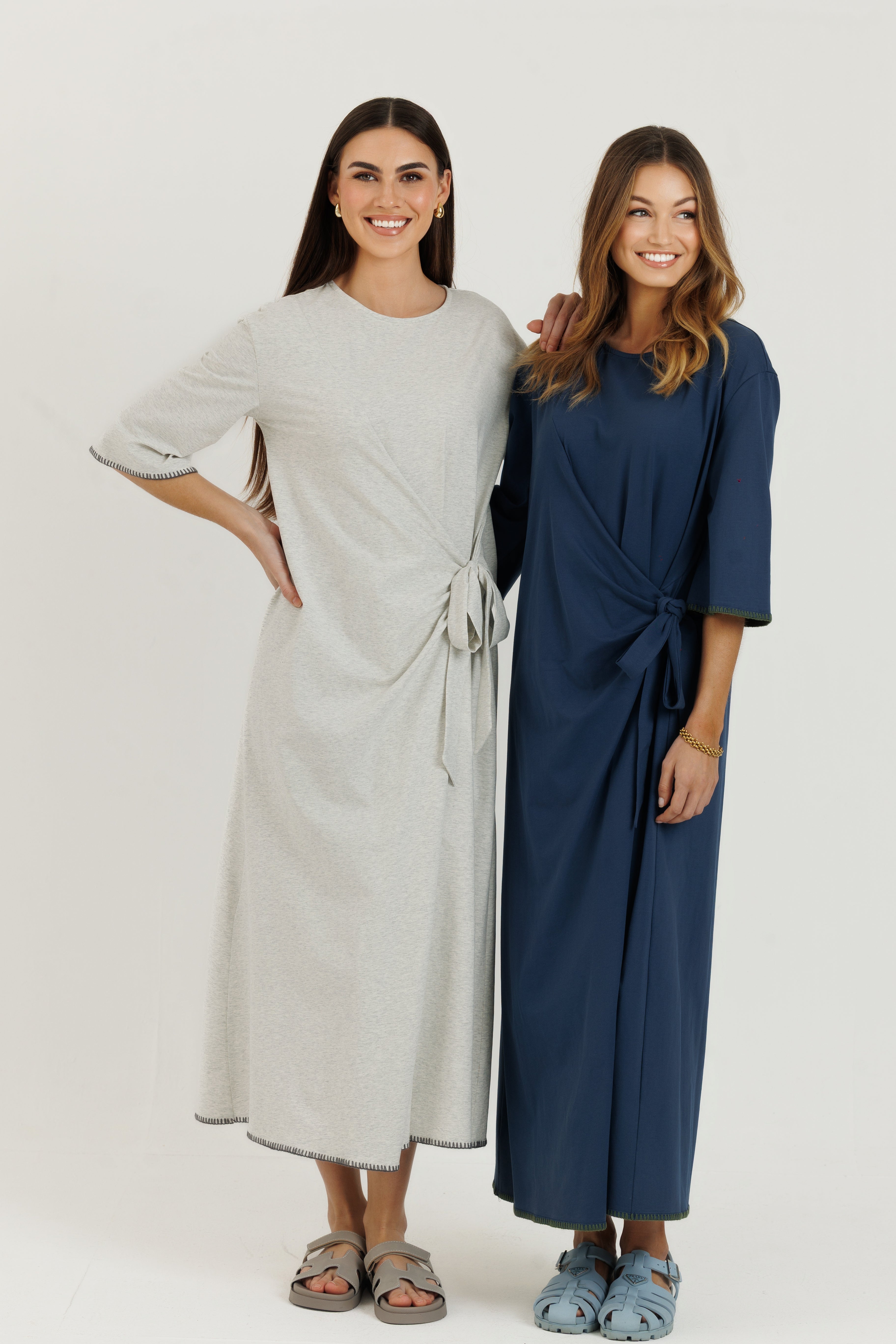 Cotton Stitch Dress Grey