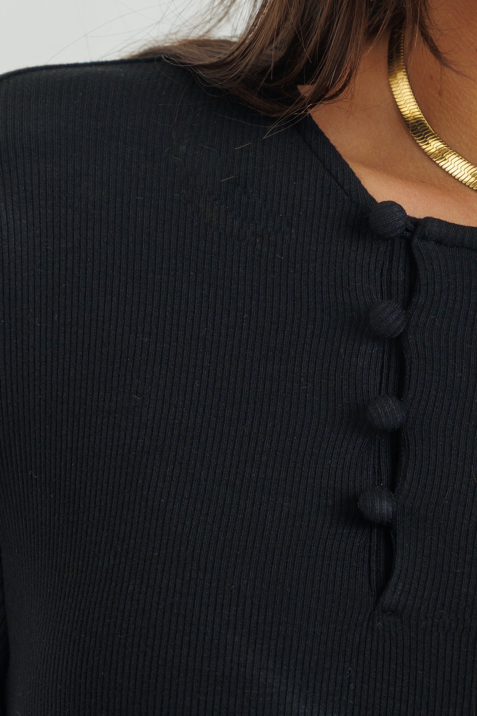 Relaxed Ribbed Maxi Black