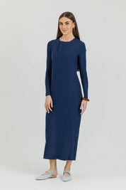 Relaxed Ribbed Maxi Navy