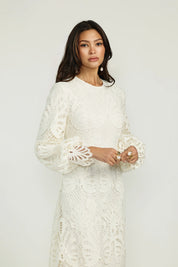 Guipure Lace Maxi Dress - Ivory