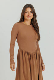 V maxi Dress Chocolate