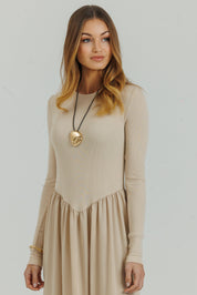 V maxi Dress Cream