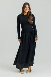 Side Ruched Dress Black
