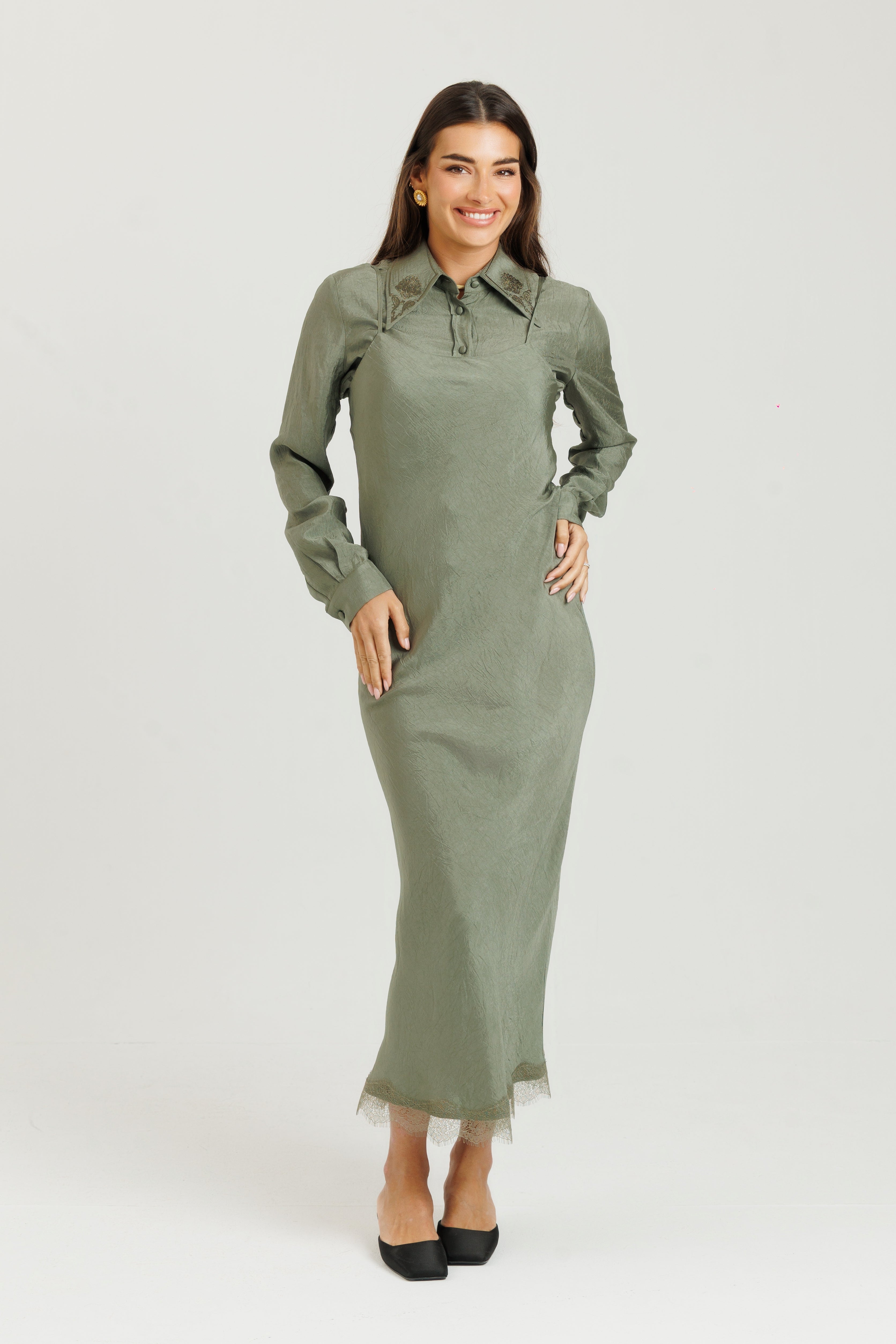 Embroidered Blouse Sage Green