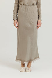 Lace Slip Skirt Stone