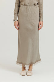 Lace Slip Skirt Stone
