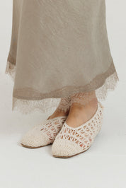 Lace Slip Skirt Stone