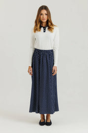 Polka Dot Skirt Navy&White