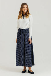 Polka Dot Skirt Navy&White
