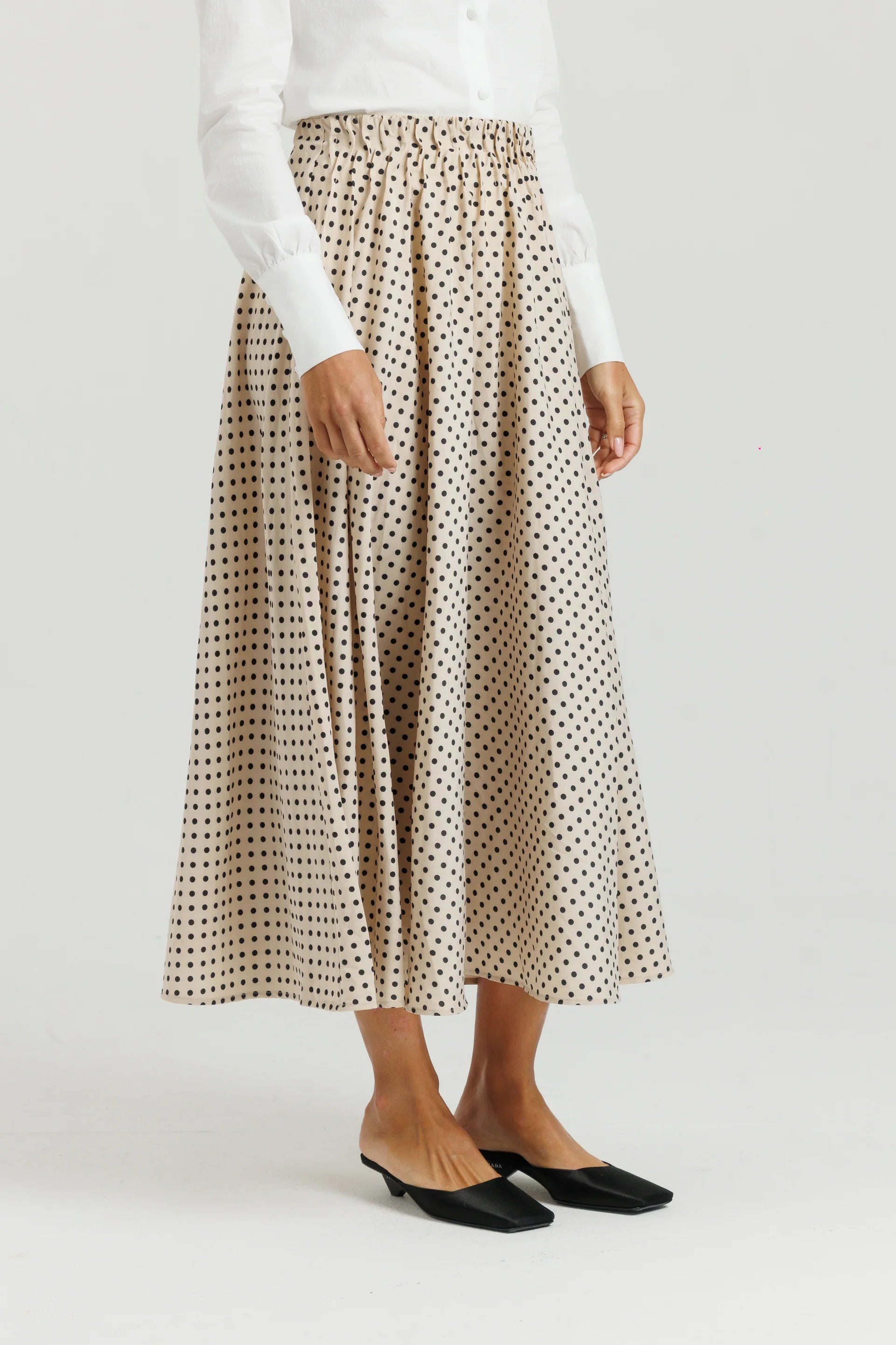 Polka Dot Skirt Cream & Black