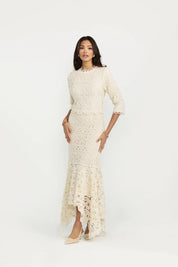 Lace Cascade Maxi Dress