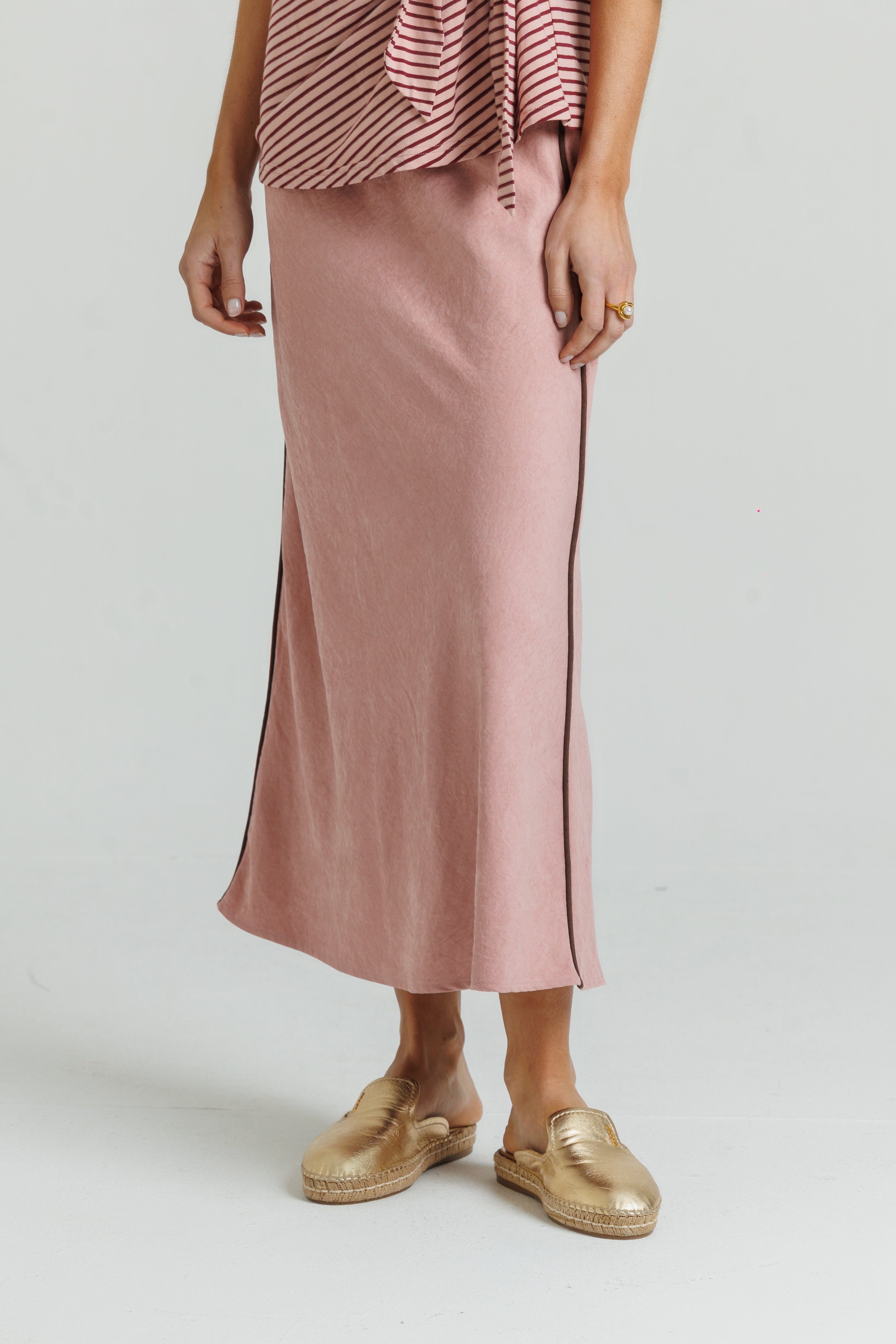 Pink Seam Slip Skirt