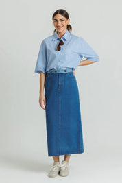 Two Tone Denim Skirt Denim