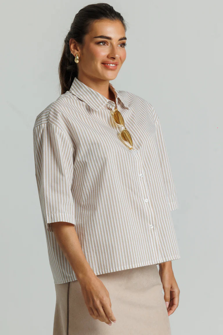 Striped Shirt Tan