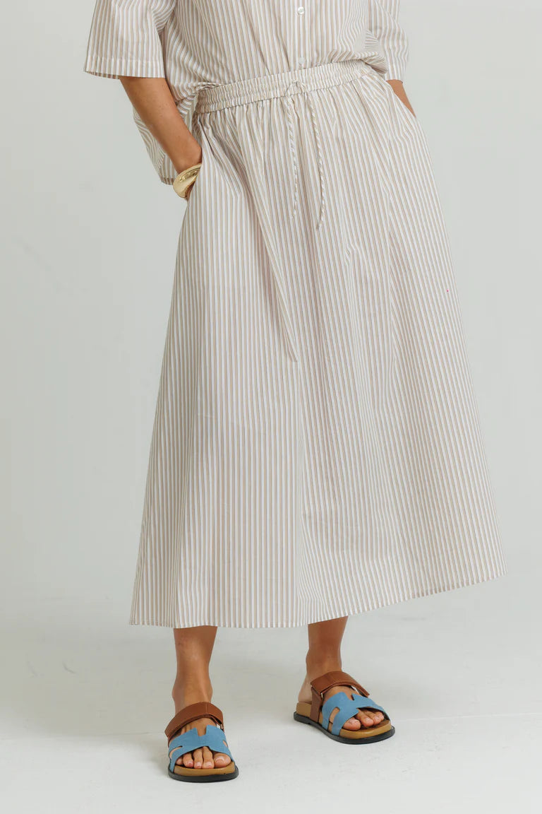 Striped Skirt Tan