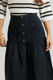 Knit Polo Box Sleeve Cream & Black