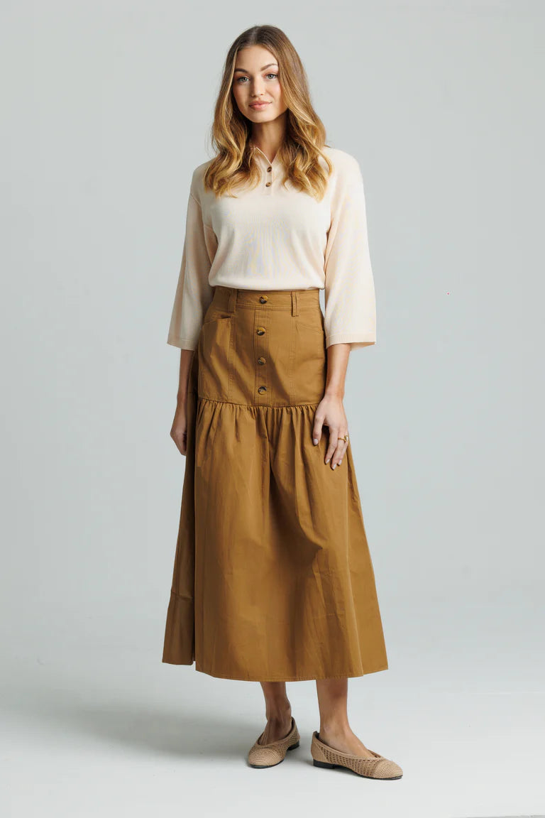 Drop Waist Skirt Brown