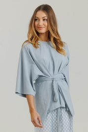 Wrap Tie Tee Powder blue