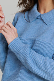 Collar Knit Sweater , Powder Blue