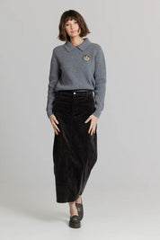 Grey Corduroy Skirt