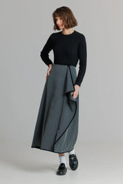 Herringbone Skirt Grey
