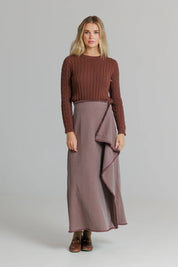 Herringbone Skirt Brown