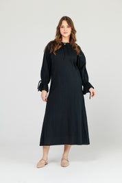 Black Linear Cotton Maxi