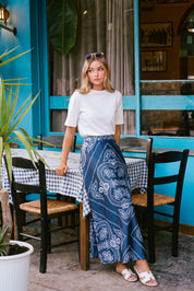 Ella Skirt 38" (Navy Ground)