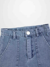 Cuffed Denim Shorts