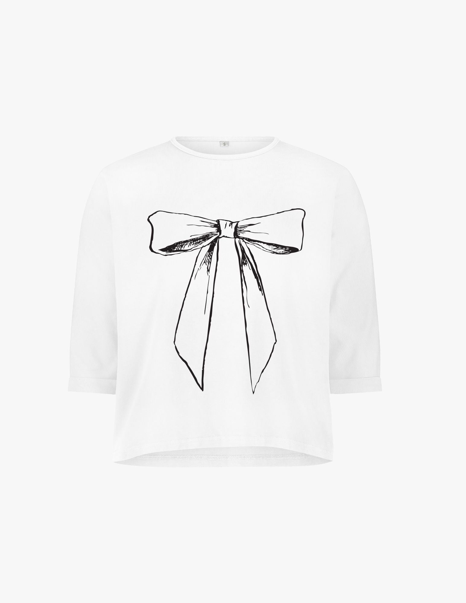 3/4 Sleeve Cotton Graphic Tee- Bow